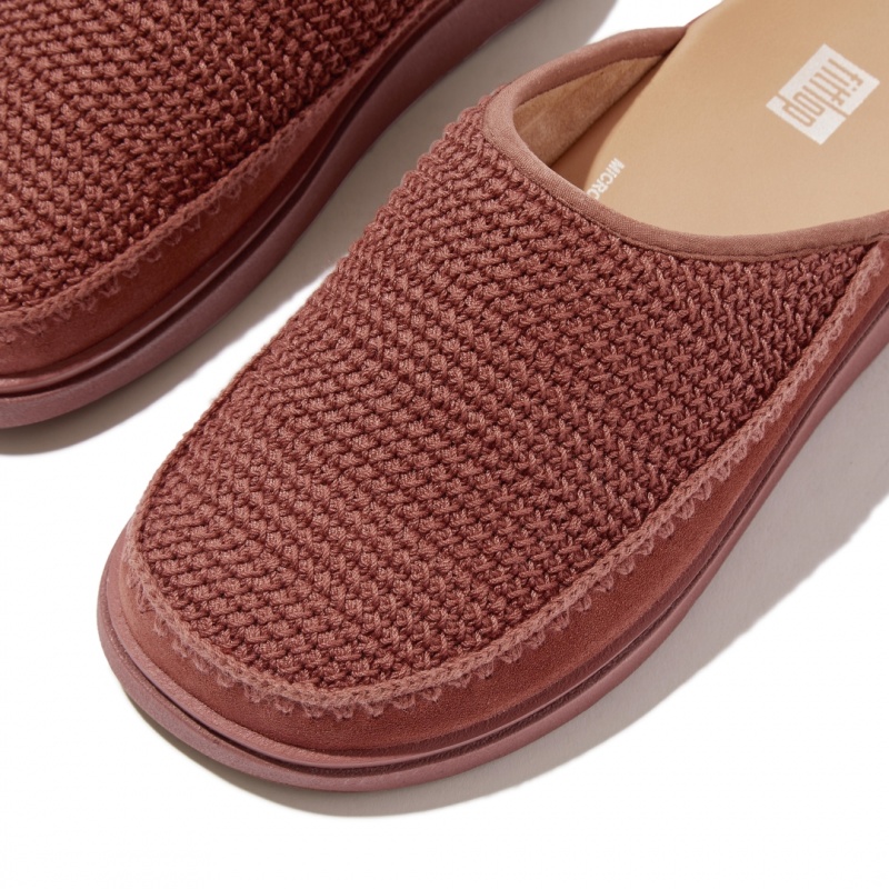 Women's Fitflop Gen-Ff Polyester Knit Cotton Mules Brown | IN-OKFRM8549