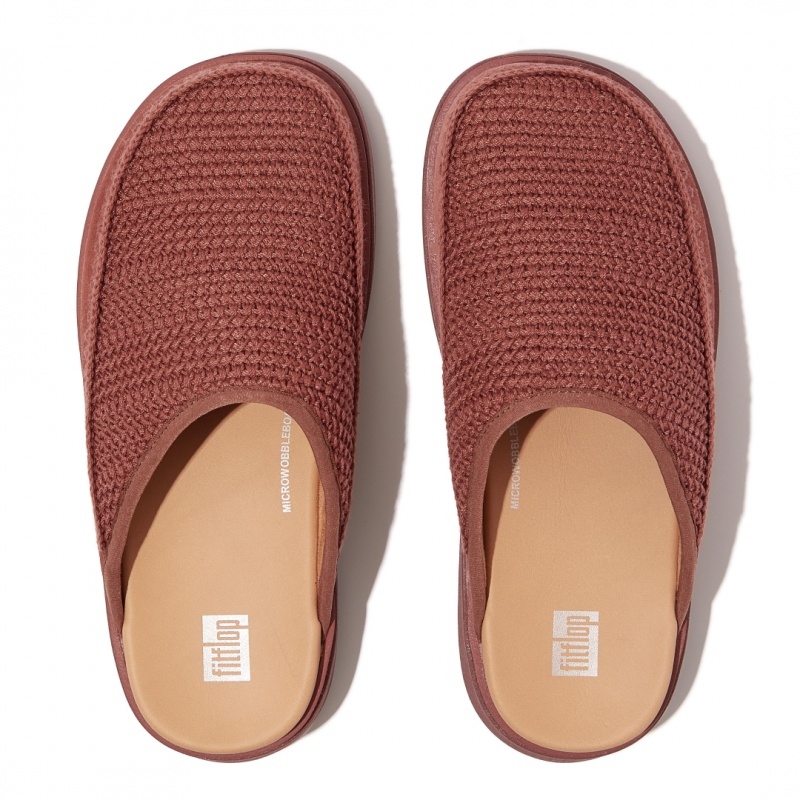 Women's Fitflop Gen-Ff Polyester Knit Cotton Mules Brown | IN-OKFRM8549