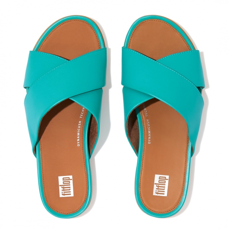 Women's Fitflop Gracie Cross Slides Slides Blue | IN-BROYC2630