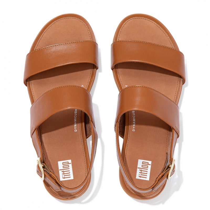 Women's Fitflop Gracie Leather Back-Strap Sandals Brown | IN-LPZJE4093