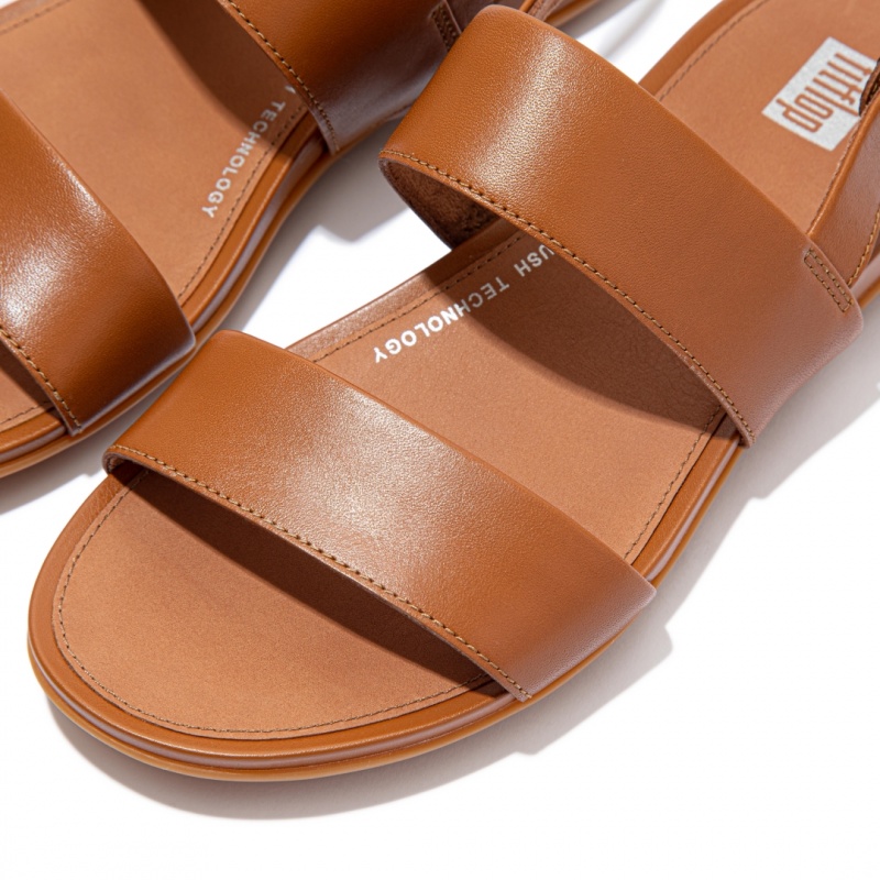 Women's Fitflop Gracie Leather Back-Strap Sandals Brown | IN-LPZJE4093