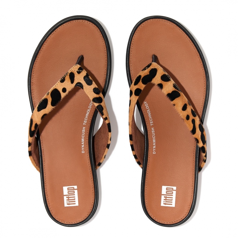 Women's Fitflop Gracie Leopard Print Flip Flops Leopard | IN-DKFNM1269