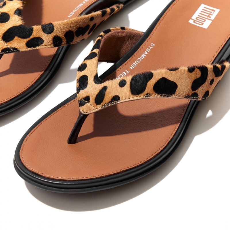 Women's Fitflop Gracie Leopard Print Flip Flops Leopard | IN-DKFNM1269