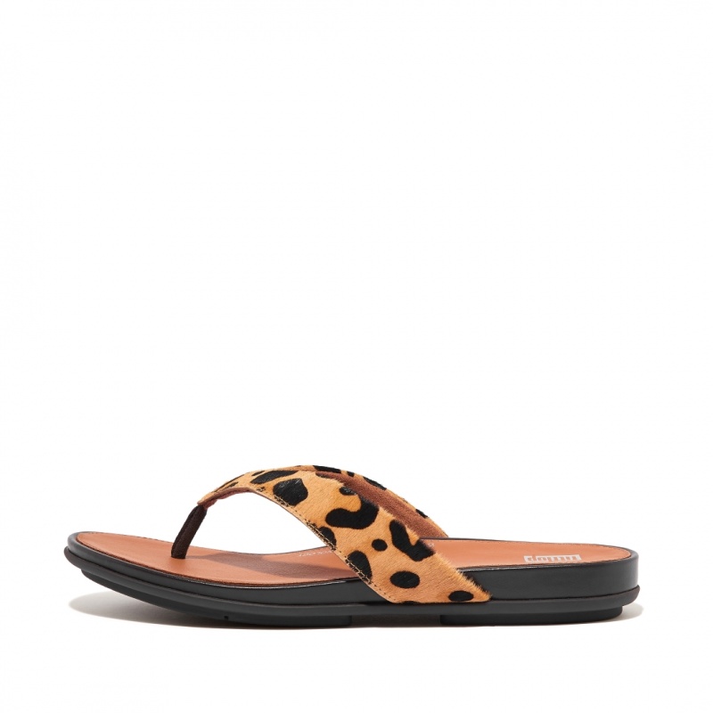 Women\'s Fitflop Gracie Leopard Print Flip Flops Leopard | IN-DKFNM1269