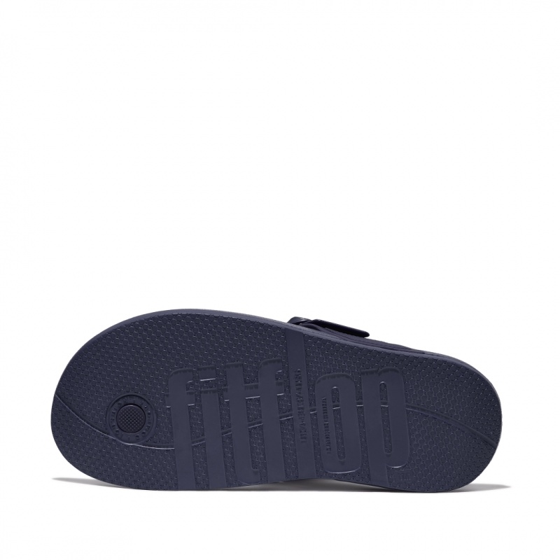 Women's Fitflop Iqushion Adjustable Buckle Flip Flops Navy | IN-NEUYL8794