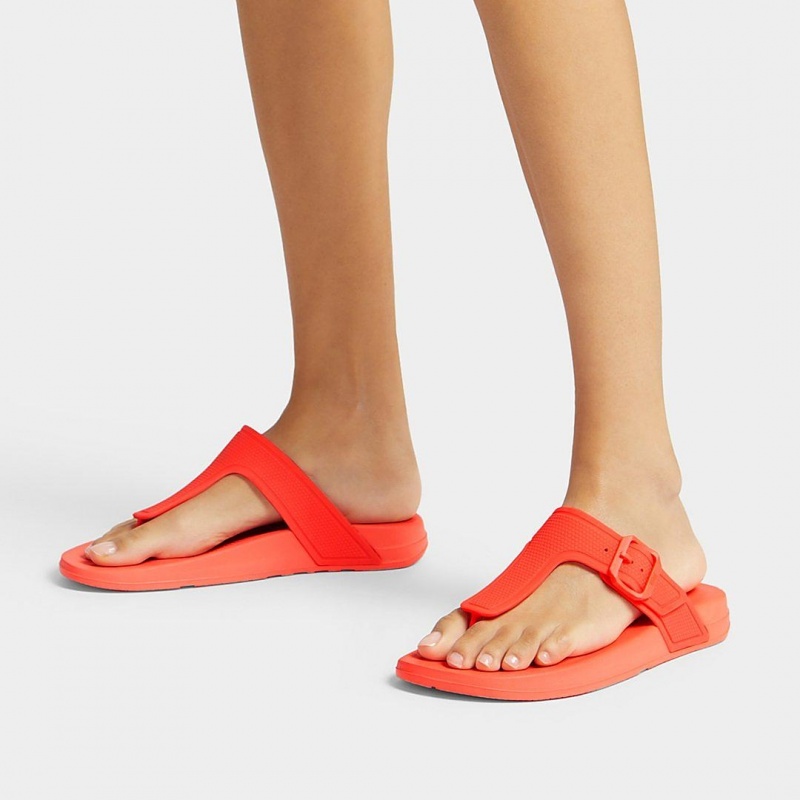 Women's Fitflop Iqushion Adjustable Buckle Flip Flops Flip Flops Orange | IN-MOKJH7209