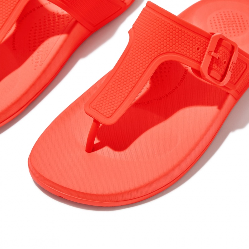 Women's Fitflop Iqushion Adjustable Buckle Flip Flops Flip Flops Orange | IN-MOKJH7209