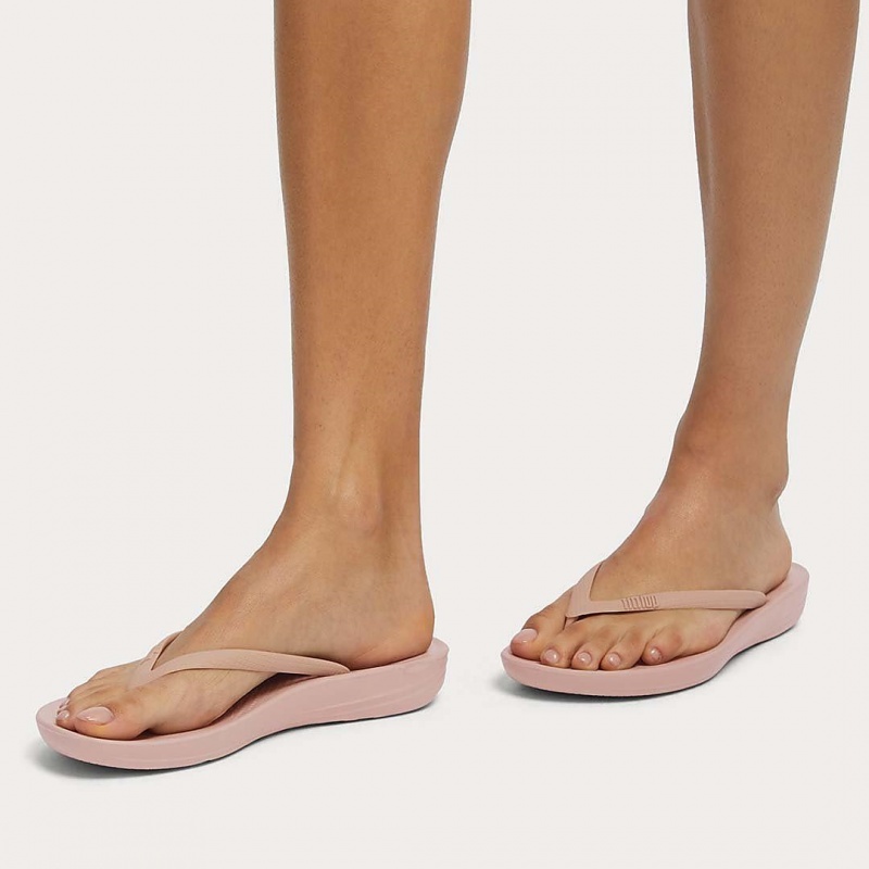 Women's Fitflop Iqushion Ergonomc Flip Flops Pink | IN-TWHAV7586