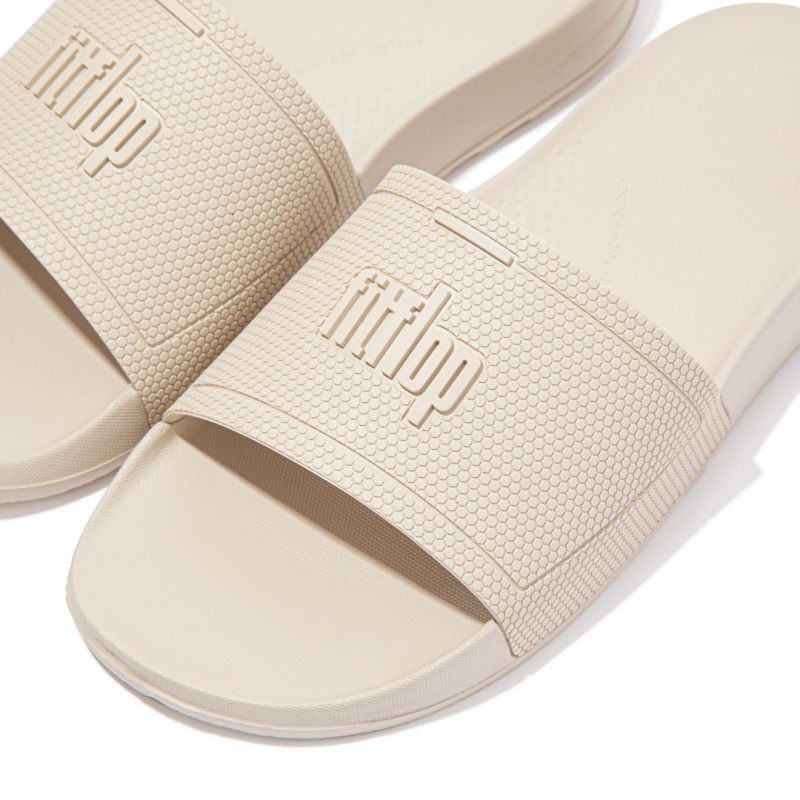 Women's Fitflop Iqushion Rubber Slides Slides White | IN-OHFCT8746