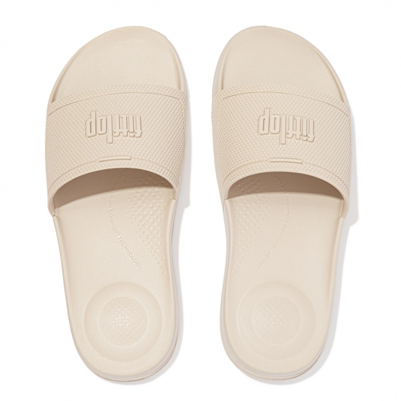 Women's Fitflop Iqushion Rubber Slides Slides White | IN-OHFCT8746