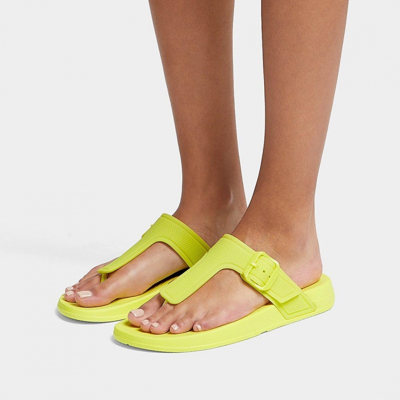 Women's Fitflop Iqushion Rubber Tpu Flip Flops Flip Flops Light Green | IN-KWQCR7691