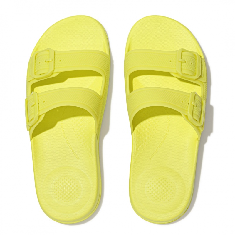 Women's Fitflop Iqushion Rubber Tpu Slides Slides Light Green | IN-FWBTG8609