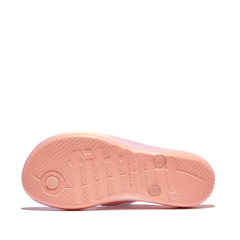 Women's Fitflop Iqushion Snake Embossed Rubber Tpu Flip Flops Pink | IN-GDBIP2154