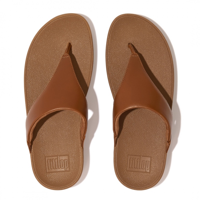 Women's Fitflop Lulu Leather Toe-Post Sandals Brown | IN-BTOSY6235