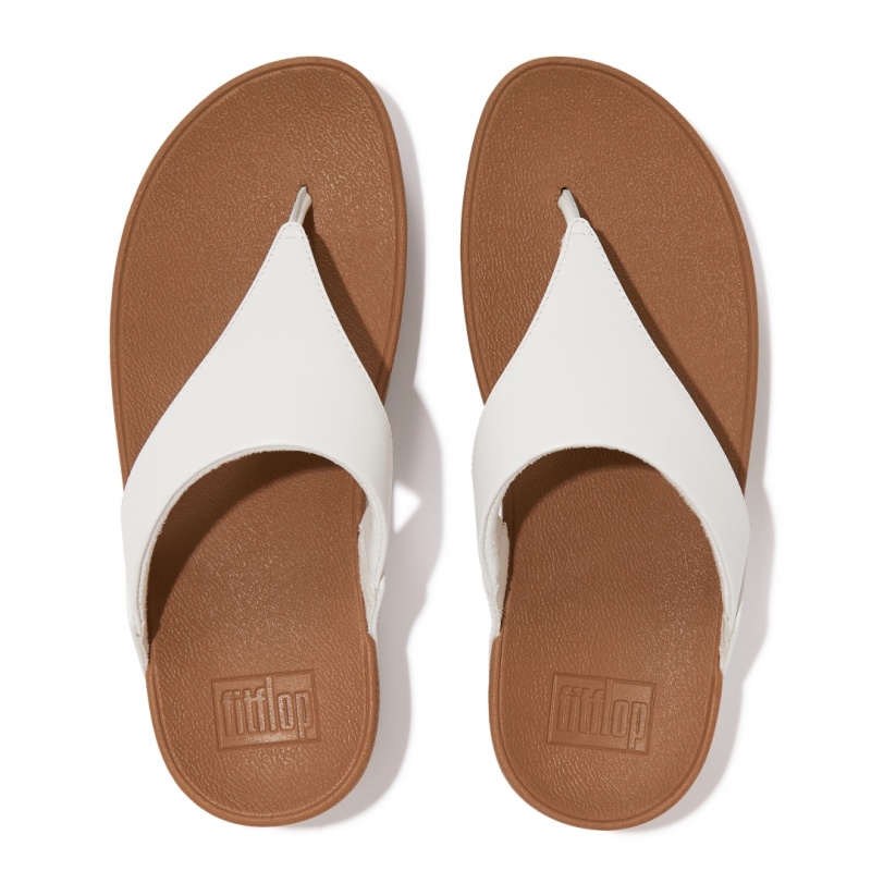 Women's Fitflop Lulu Leather Toe-Post Sandals White | IN-CVOWP6401