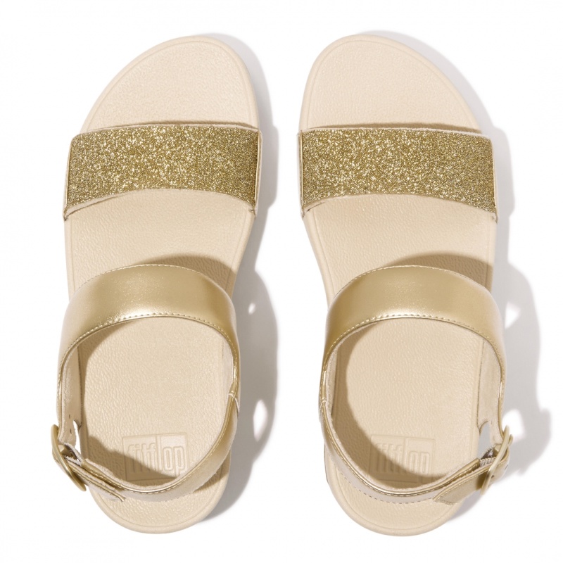 Women's Fitflop Lulu Microfibre Faux Leather (Pu) Back-Strap Sandals Gold | IN-SCRPM9781