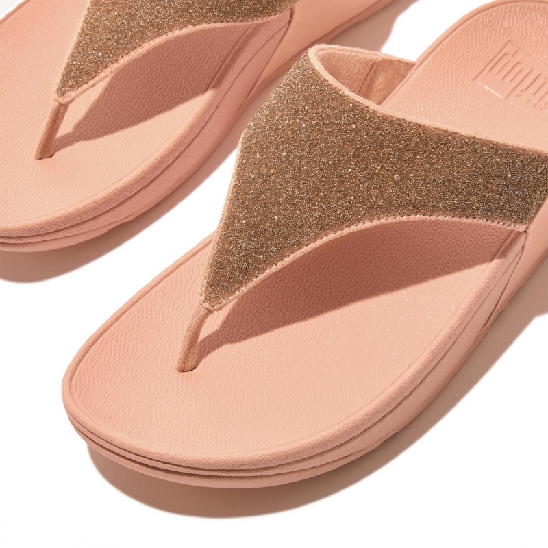 Women's Fitflop Lulu Microfibre Faux Leather (Pu) Thongs Toe-Post Sandals Pink | IN-PXHWT1942