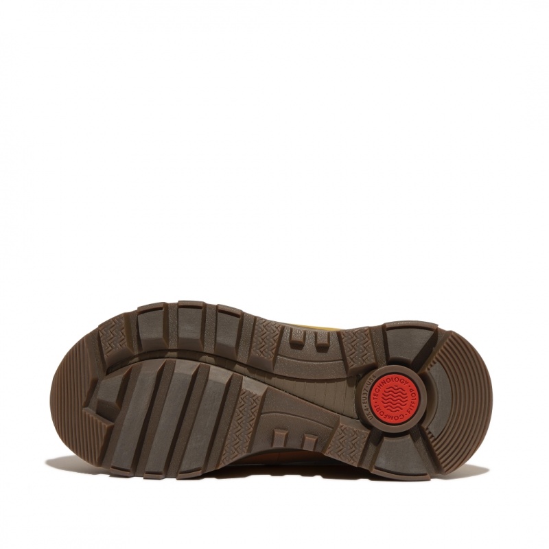 Women's Fitflop Neo-D-Hyker Nubuck Rubber Sneakers Brown | IN-TOBWJ5089