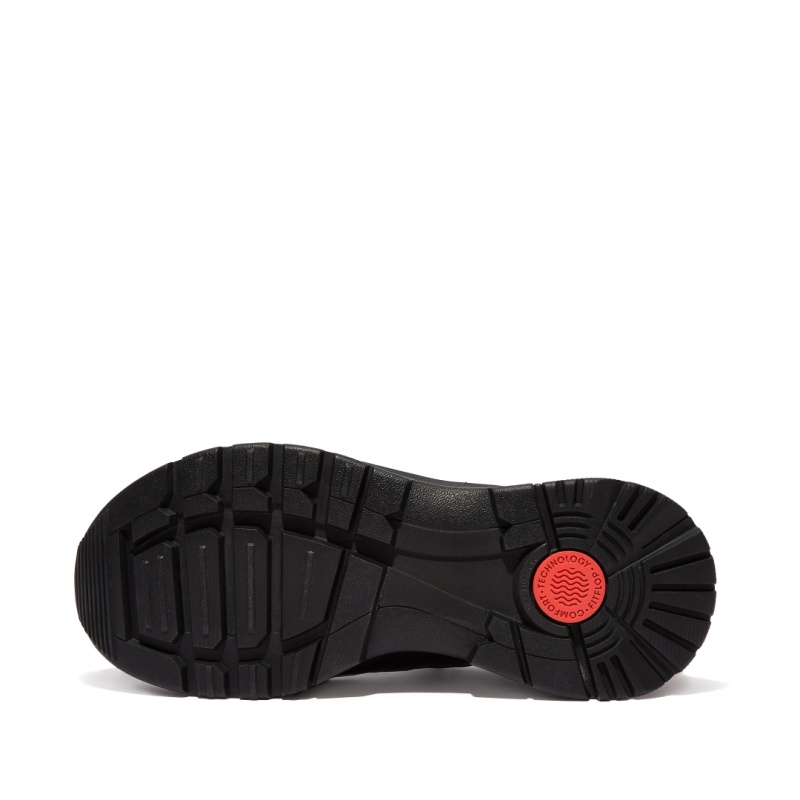 Women's Fitflop Neo-D-Hyker Walking Sneakers Black | IN-YTBUN5160