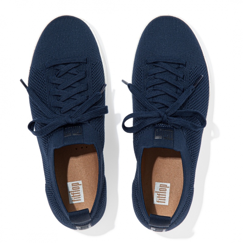 Women's Fitflop Rally E01 Multi Knit Sneakers Navy | IN-BCIPV9574