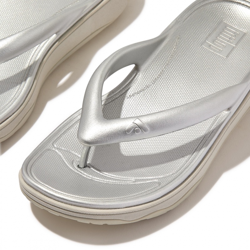 Women's Fitflop Relieff Eva Tpu Thongs Toe-Post Sandals Silver | IN-OYHJC7065