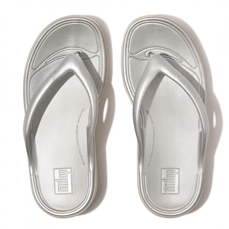 Women's Fitflop Relieff Eva Tpu Thongs Toe-Post Sandals Silver | IN-OYHJC7065