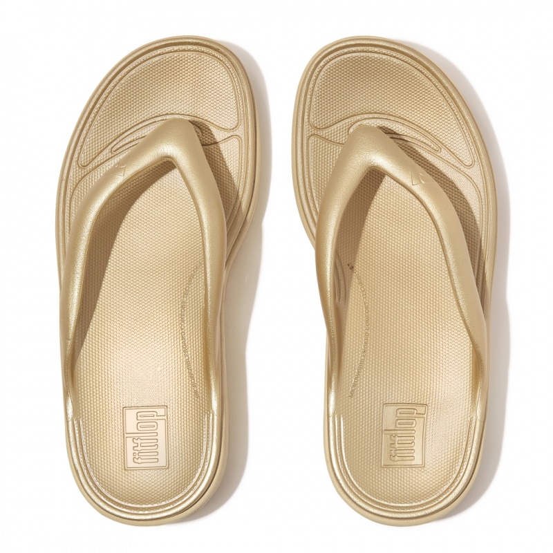 Women's Fitflop Relieff Eva Tpu Thongs Toe-Post Sandals Gold | IN-CJTYI0691