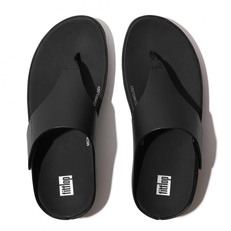 Women's Fitflop Shuv Toe Thongs Thongs Black | IN-PVIAX2106