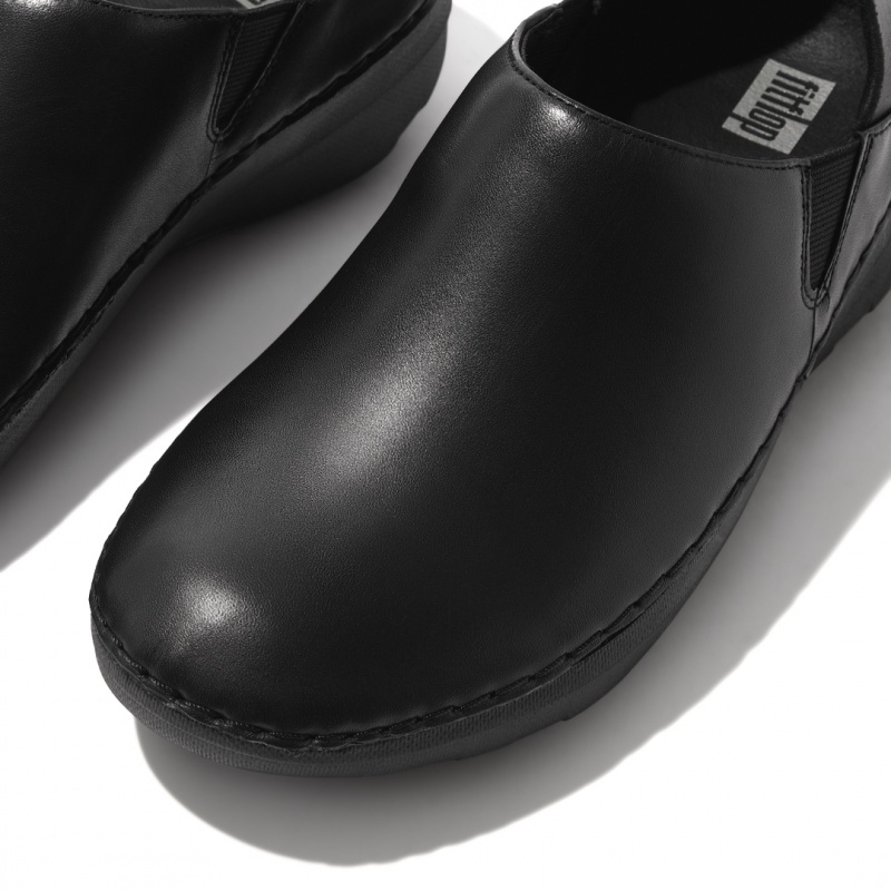 Women's Fitflop Super Loafer Work Shoes Slip Ons Black | IN-ULKAM4176