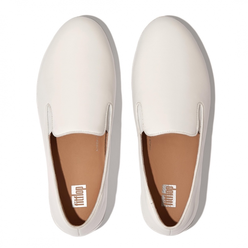 Women's Fitflop Superskate Wipe Clean Loafers White | IN-CWADZ1293