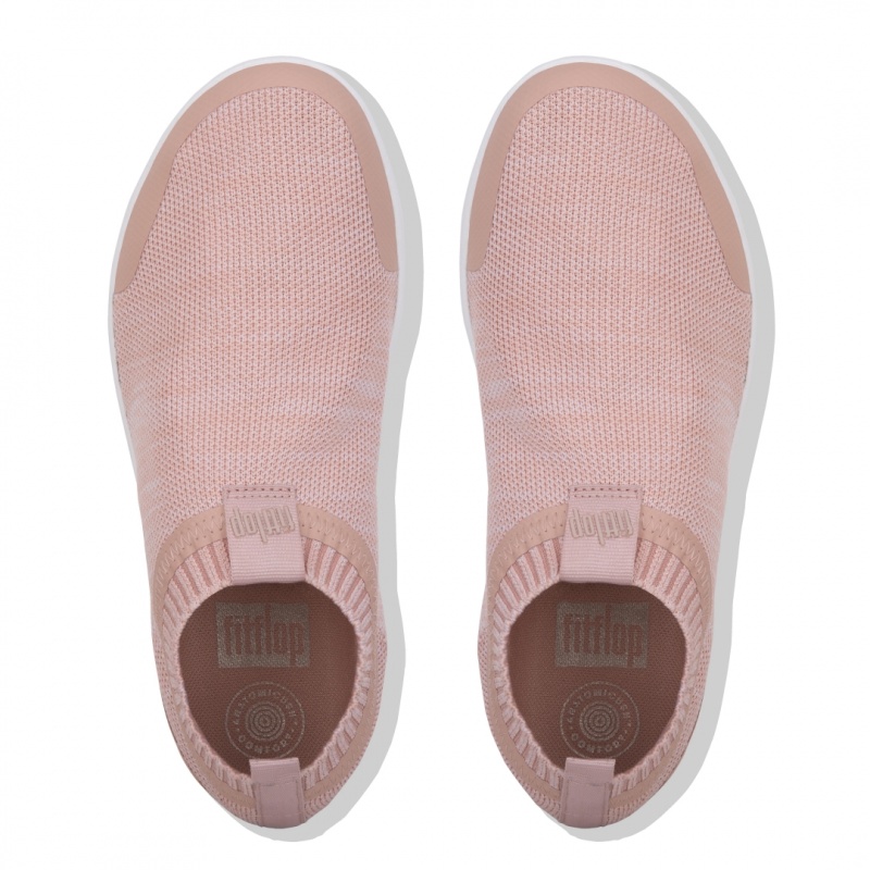 Women's Fitflop Uberknit Nylon Mix Knit Tpu Rubber Sneakers Pink | IN-ZQSOI4376