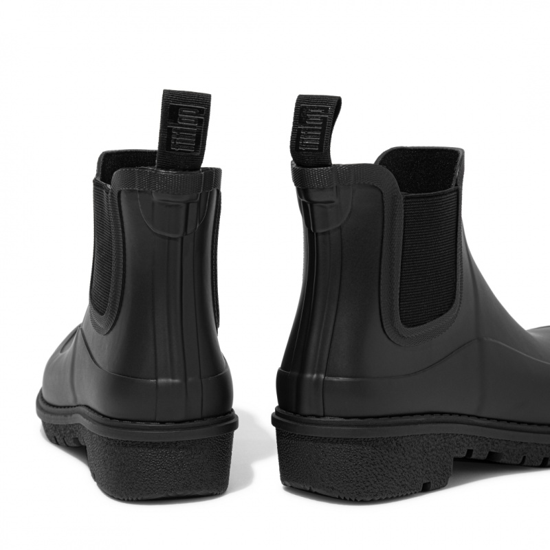 Women's Fitflop Wonderwelly Chelsea Rain Boots Black | IN-DLUBH1876