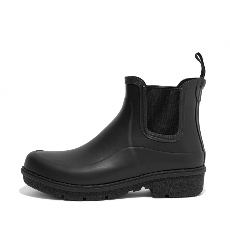 Women\'s Fitflop Wonderwelly Chelsea Rain Boots Black | IN-DLUBH1876