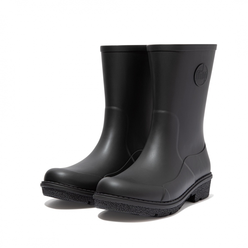 Women's Fitflop Wonderwelly Rain Boots Black | IN-XNCZI7954