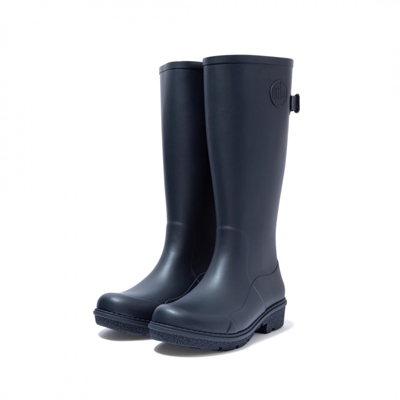 Women's Fitflop Wonderwelly Rubber Boots Navy | IN-RDEYN7258