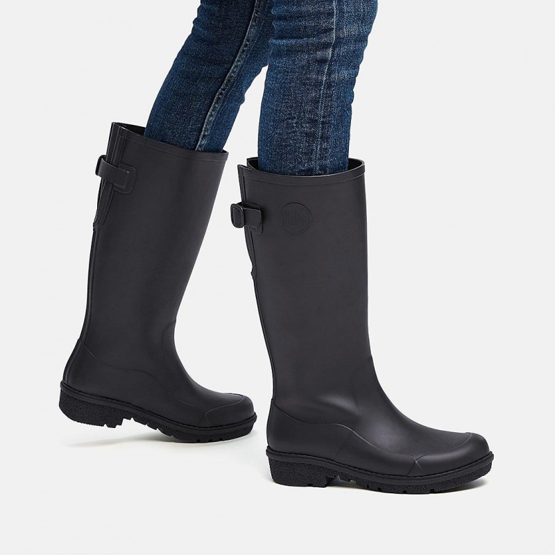 Women's Fitflop Wonderwelly Rubber Boots Black | IN-LFGUM0142